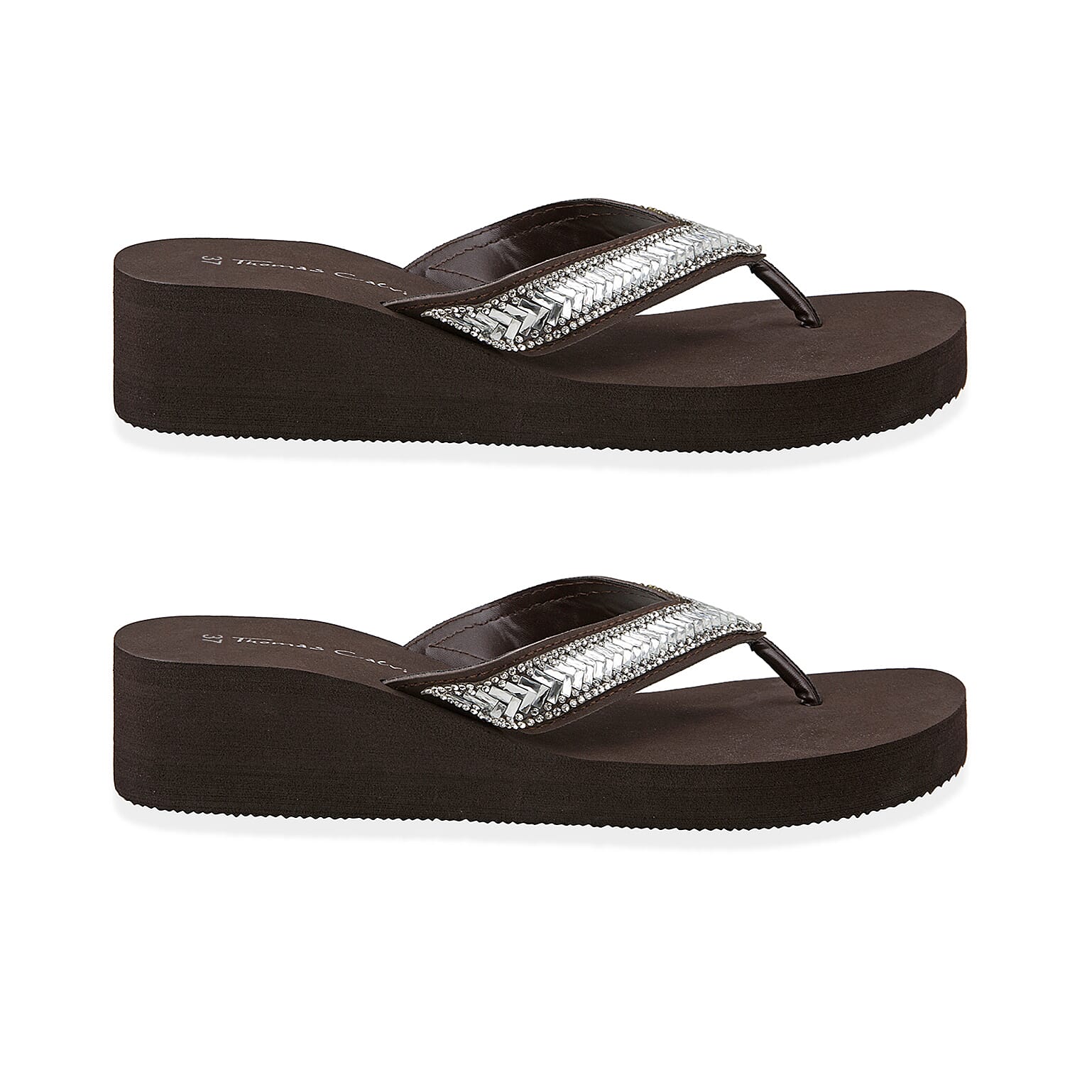 Brown Wedge Flip Flop Thomas Calvi (Size 4)