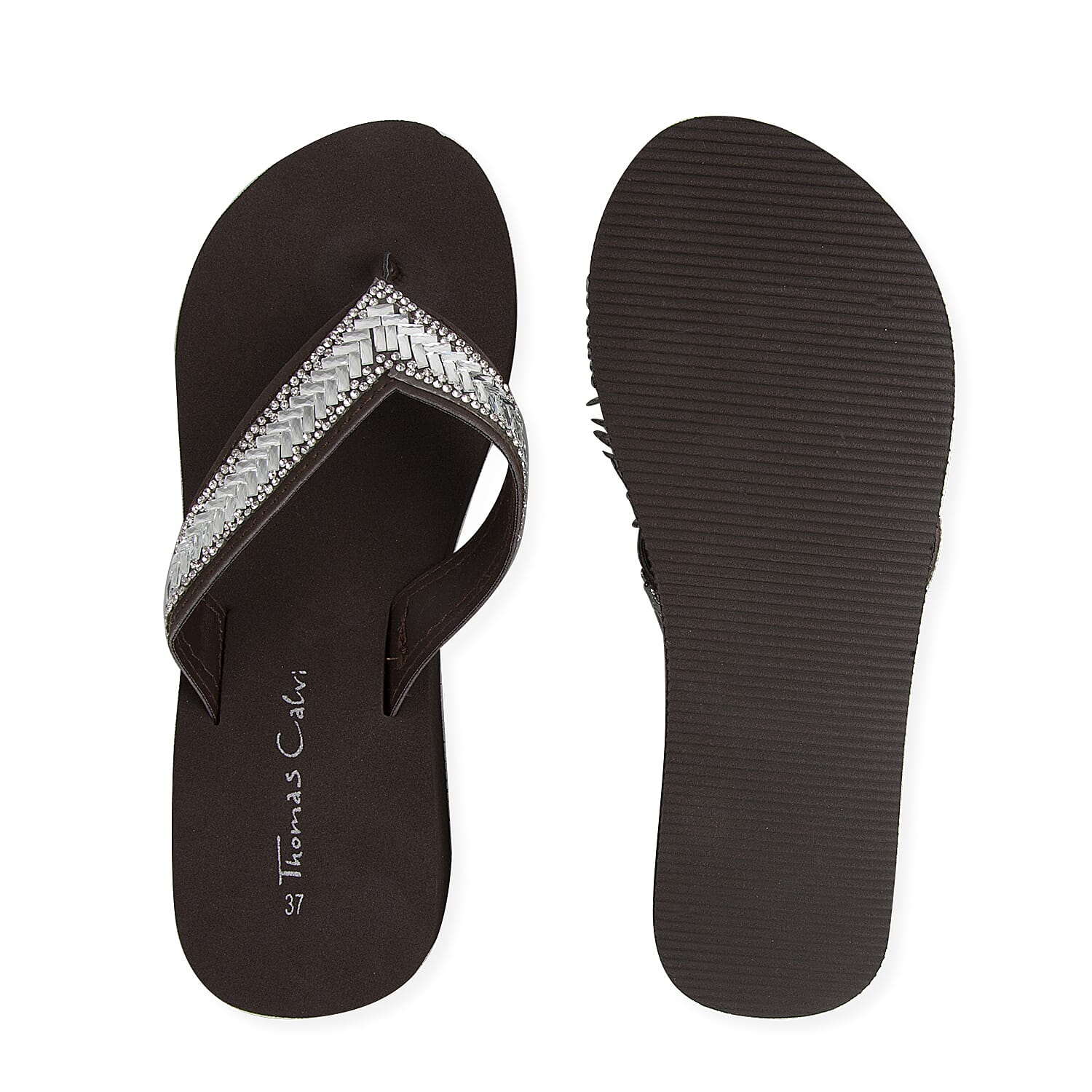 Brown Wedge Flip Flop Thomas Calvi (Size 4)