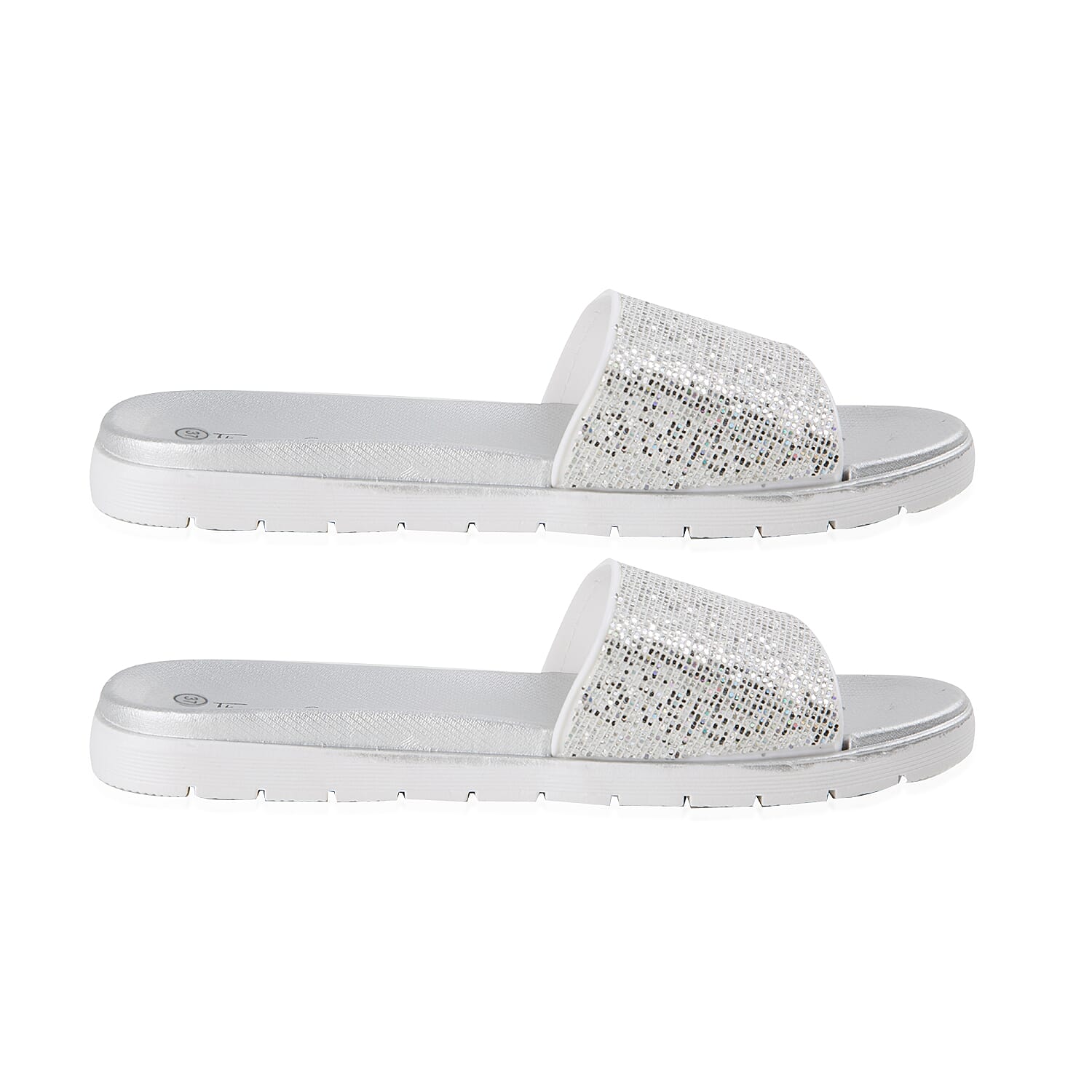 Ladies Sliders - Silver Colour (Size 4/37)