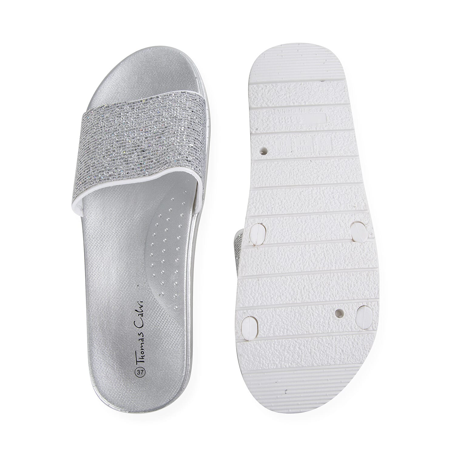 Ladies Sliders - Silver Colour (Size 4/37)