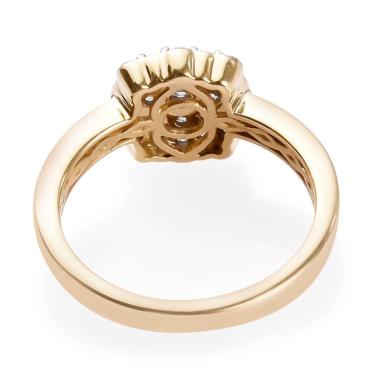 9K Yellow Gold SGL Certified Diamond (I2-I3/G-H) Ring 0.50 Ct.