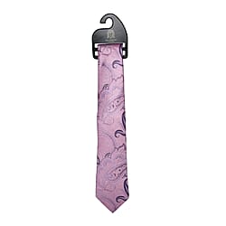 William Hunt- Silk Paisley Print Tie - Pink