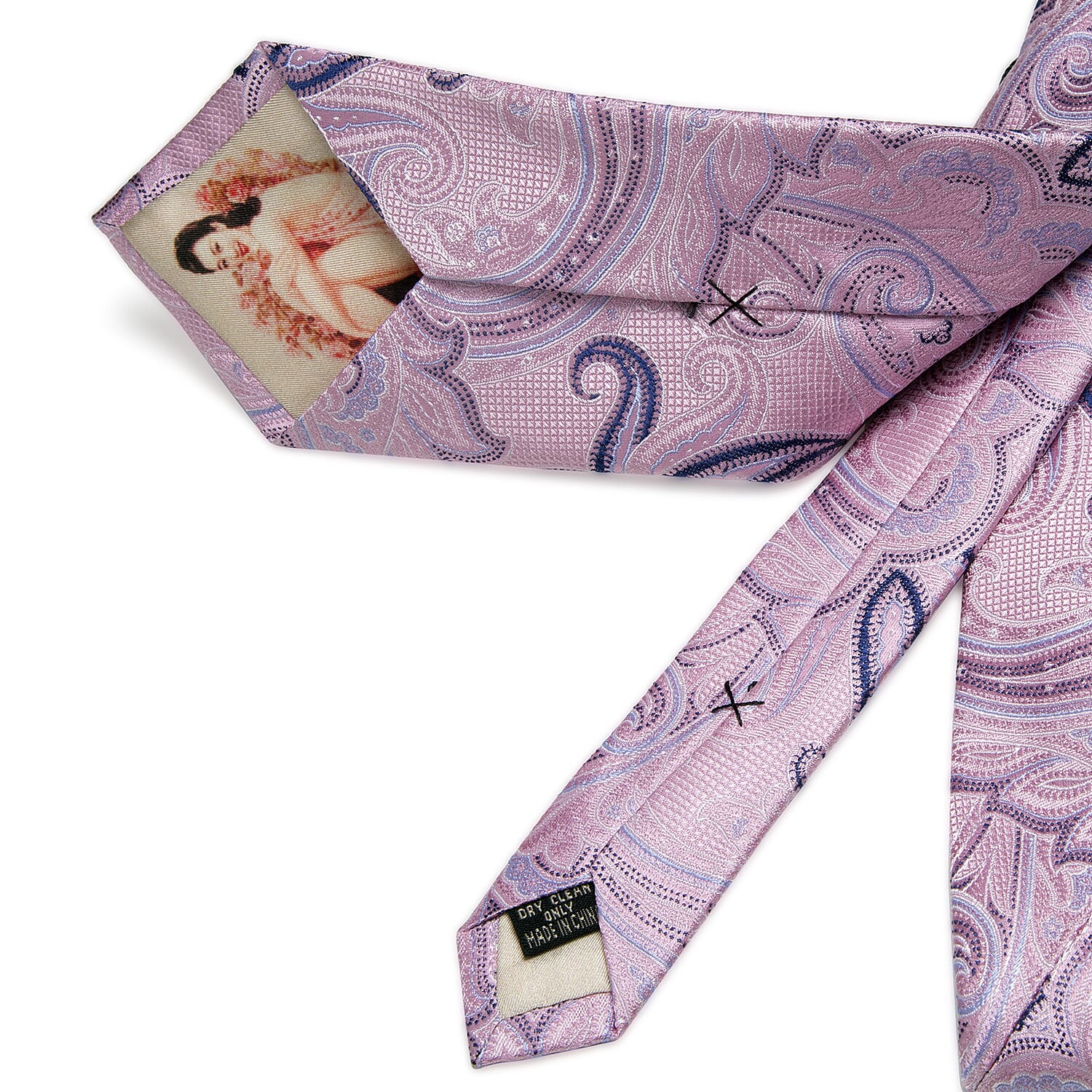 William Hunt- Silk Paisley Print Tie - Pink