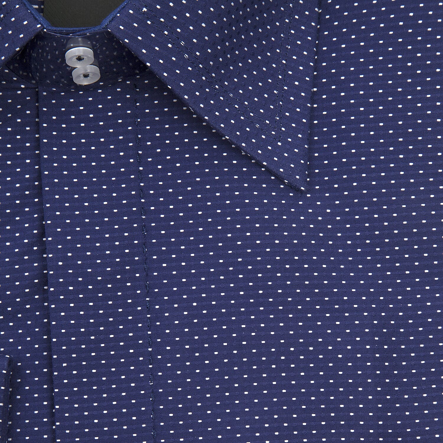 William Hunt - Saville Row Forward Point Collar Dark Blue Shirt (Size 15)