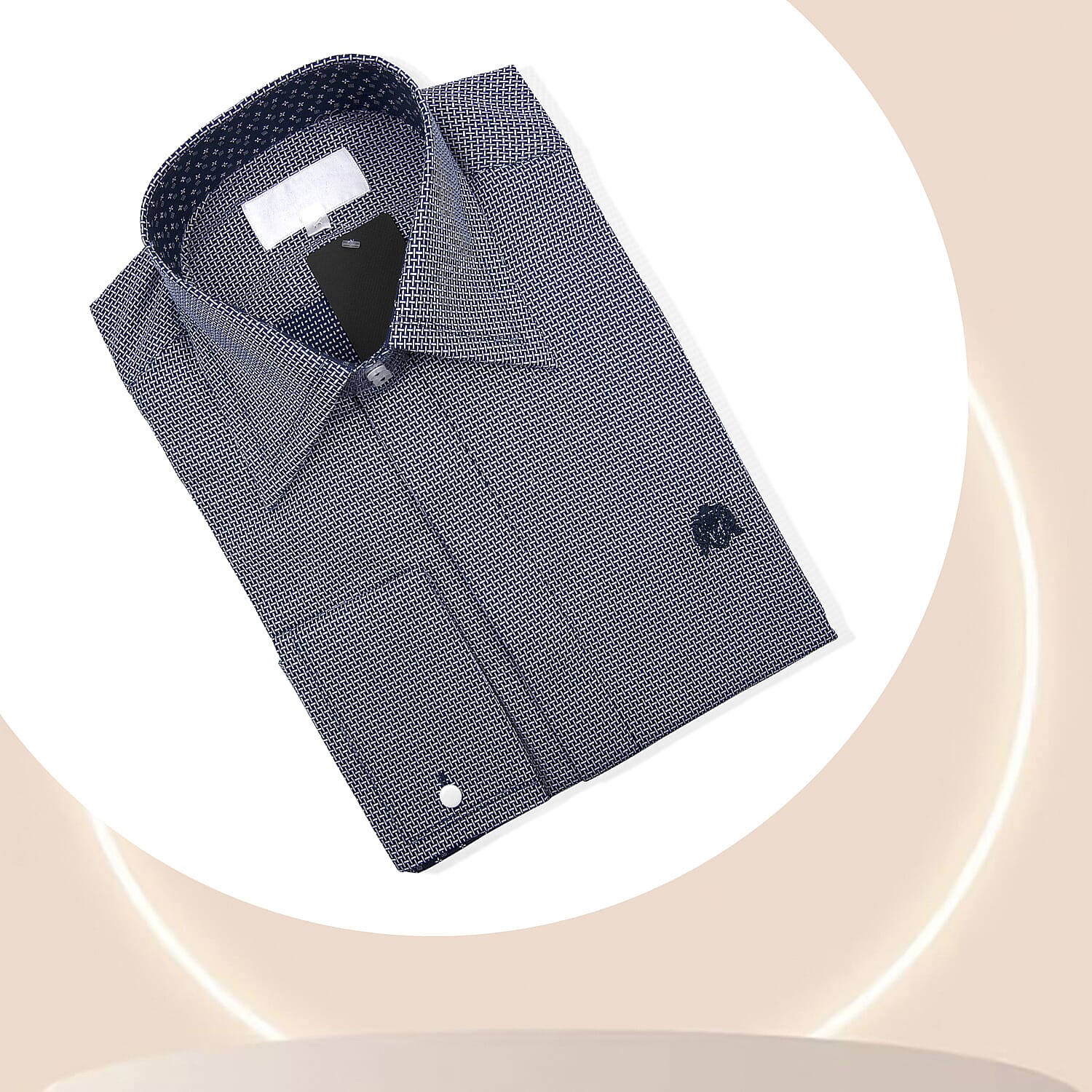 William Hunt Saville Row Forward Point Collar White and Dark Blue Shirt Size 17.5