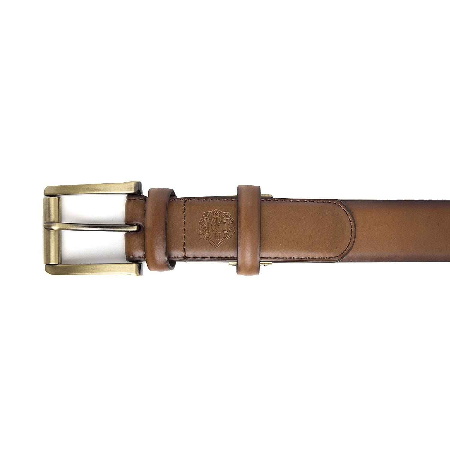 William Hunt - Traditional Buckle Leather Belt (Size 34 Inches) - Chestnut Brown
