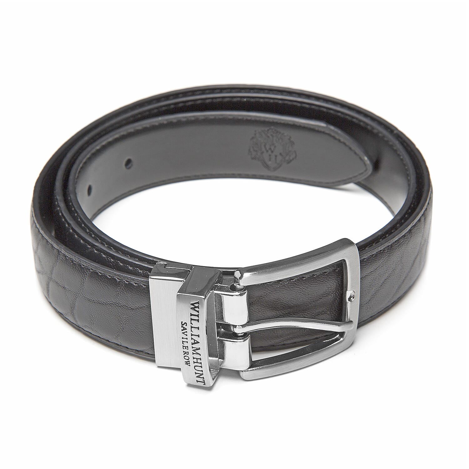 William Hunt - Leather Reversible Belt (size 34 inches) - Black