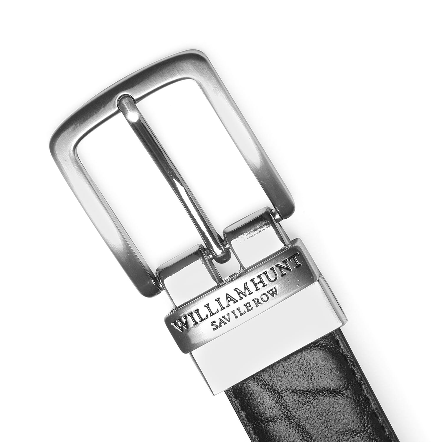 William Hunt - Leather Reversible Belt (size 34 inches) - Black