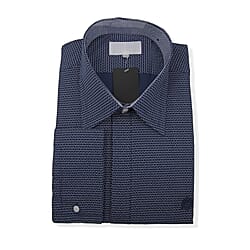 William Hunt Saville Row Forward Point Collar Dark Blue with White Shirt Size 17