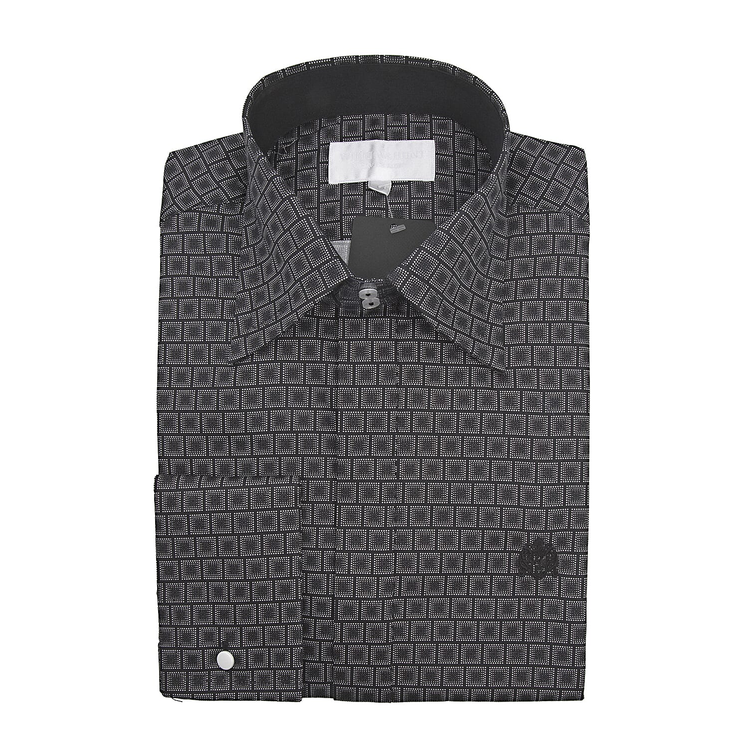 William Hunt Saville Row Forward Point Collar Black and White Shirt