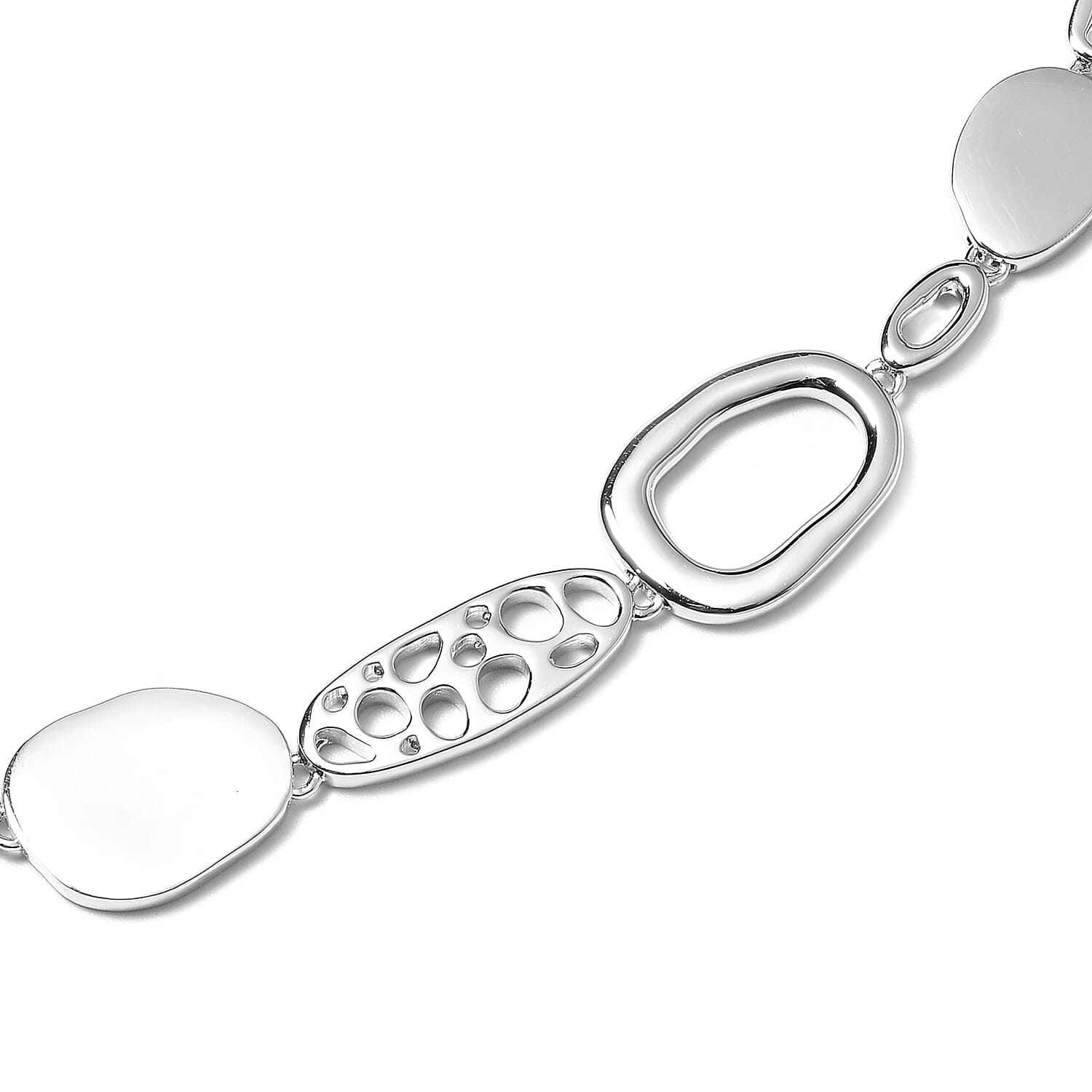 RACHEL GALLEY Pebble Collection - African Ruby Necklace (Size 20) in Rhodium Overlay Sterling Silver, Silver Wt. 63.50 Gms