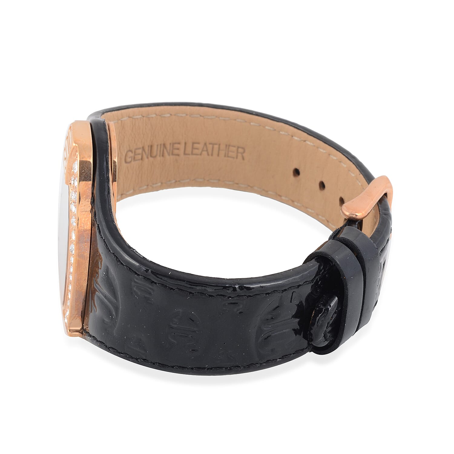 JUST CAVALLI: Swiss Movement Watch with Black Leather Strap