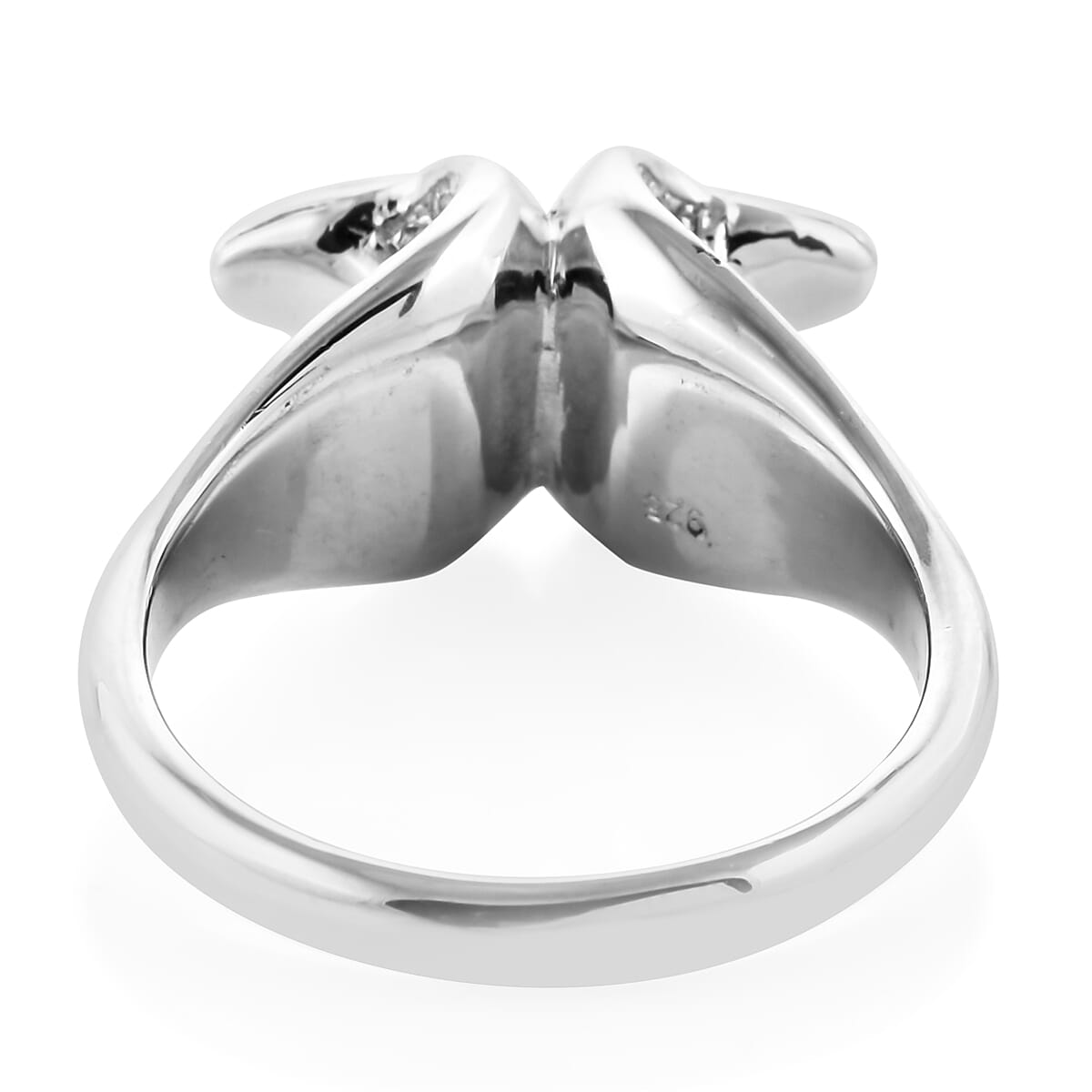 Bali Legacy Collection Natural White Cambodian Zircon (Rnd) Snake Ring in Sterling Silver 0.160 Ct, Silver wt 9.33 Gms