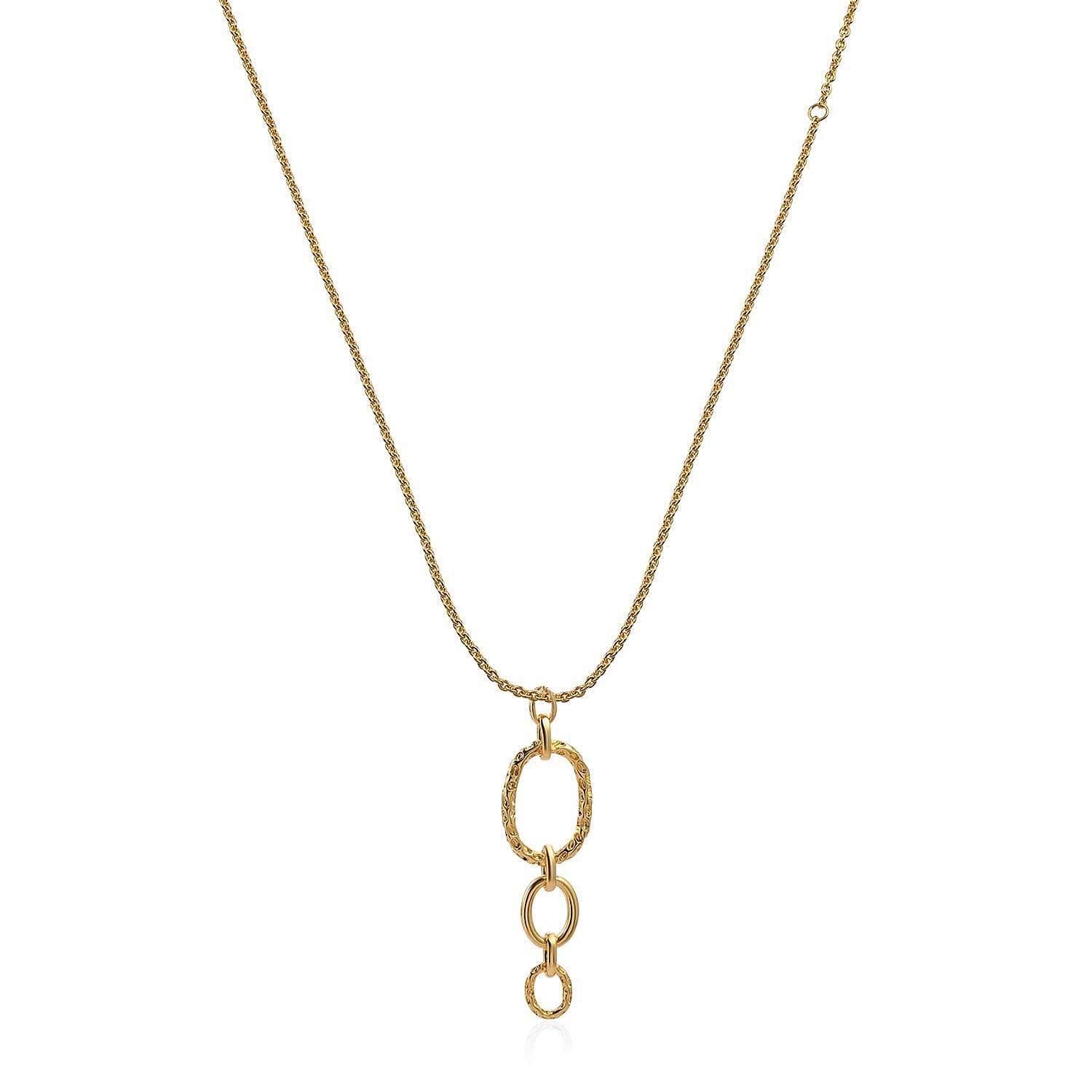 RACHEL GALLEY Allegro Link Yellow Gold Overlay Sterling Silver Pendant With Chain (Size 30), Silver wt 12.32 Gms