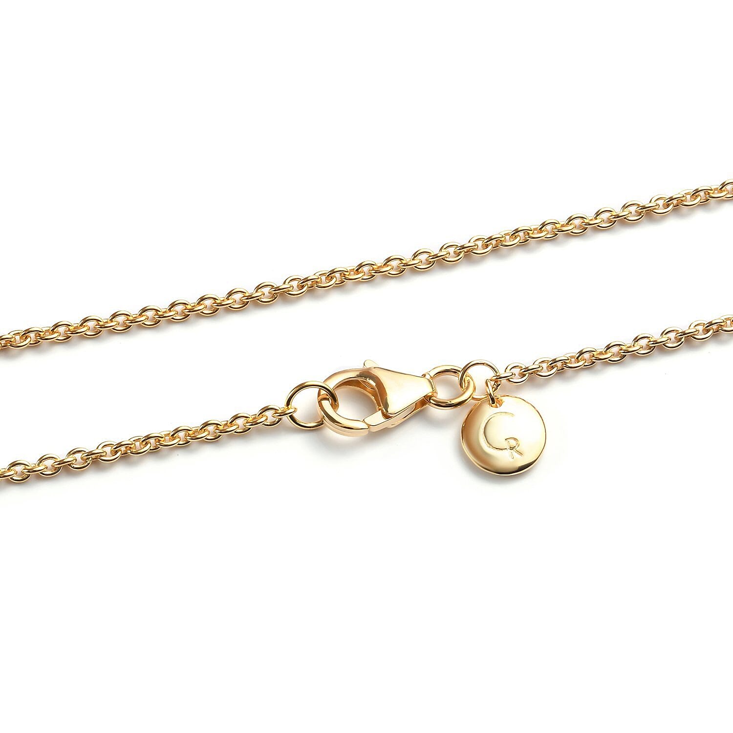 RACHEL GALLEY Allegro Link Yellow Gold Overlay Sterling Silver Pendant With Chain (Size 30), Silver wt 12.32 Gms