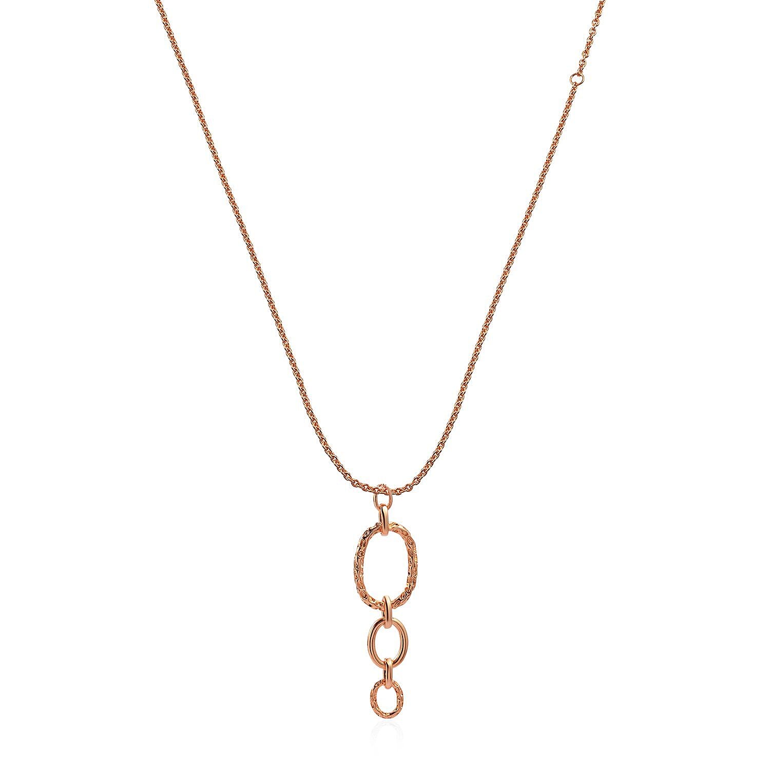 RACHEL GALLEY Allegro Link Yellow Gold Overlay Sterling Silver Pendant With Chain (Size 30), Silver wt 12.32 Gms