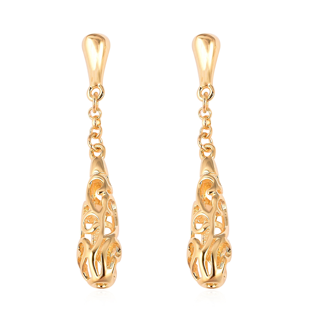 LucyQ Lattice Drop Earrings in Gold Plated Silver