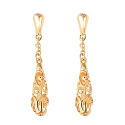 LucyQ Air Drip Collection Latticework Drop Earrings in Rhodium Plated Sterling Silver