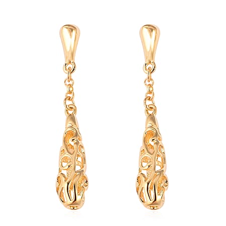 LucyQ Lattice Drop Earrings in Gold Plated Silver