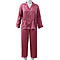 100% Mulberry Silk Pyjama Long Sleeves with Embroidery in Purple Colour