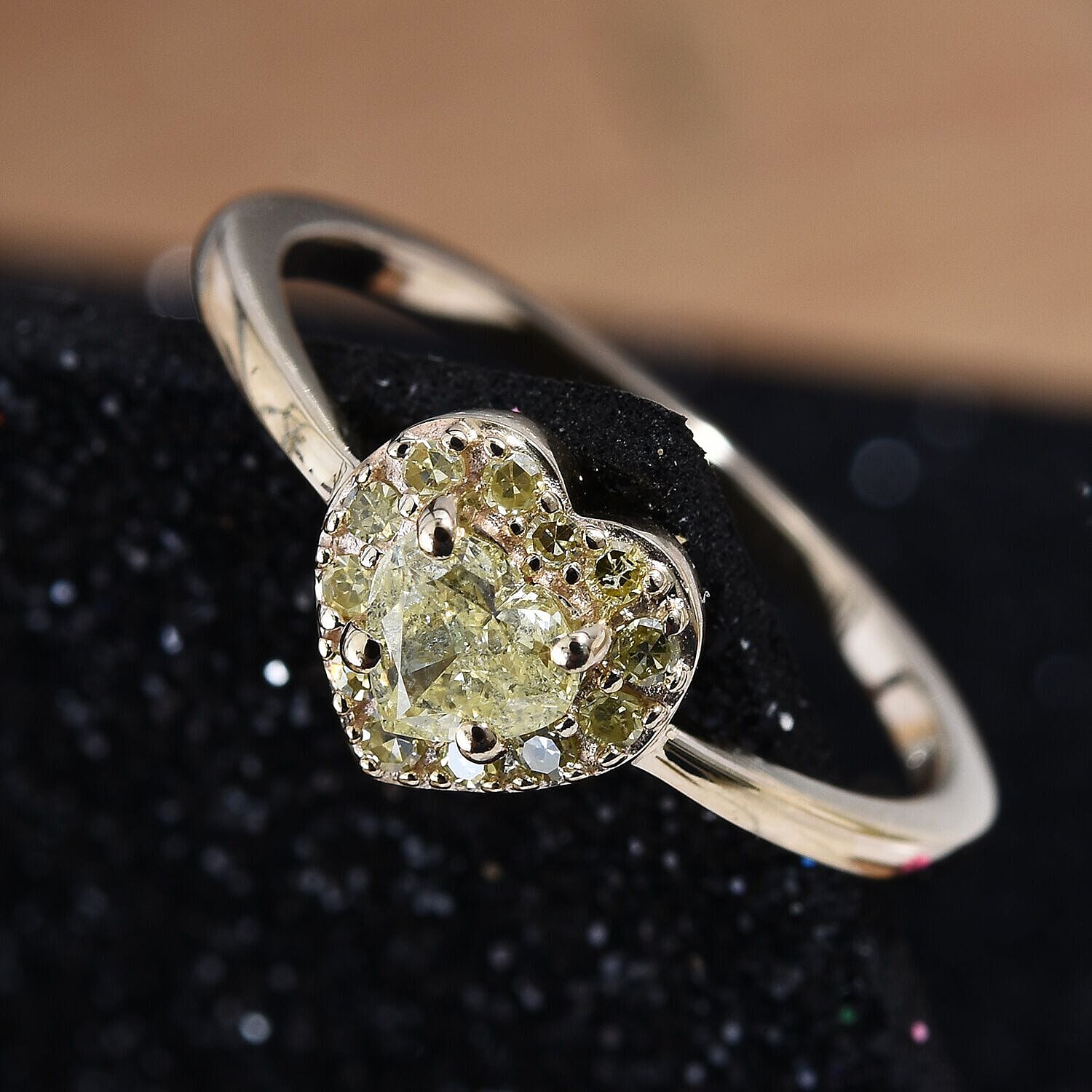 Diamond 9K Y Gold Ring  0.500  Ct.