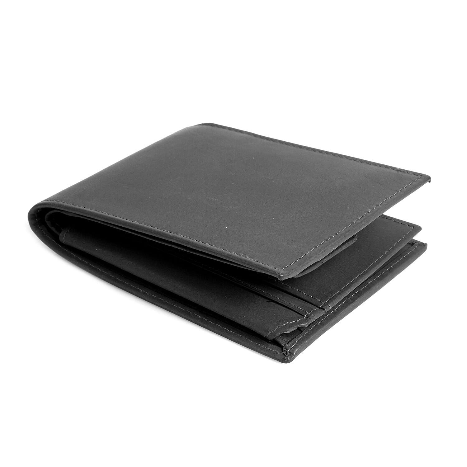 MCS Country Classics: 100% Genuine Leather Bi Folded Branded Mens Wallet - Dark Grey