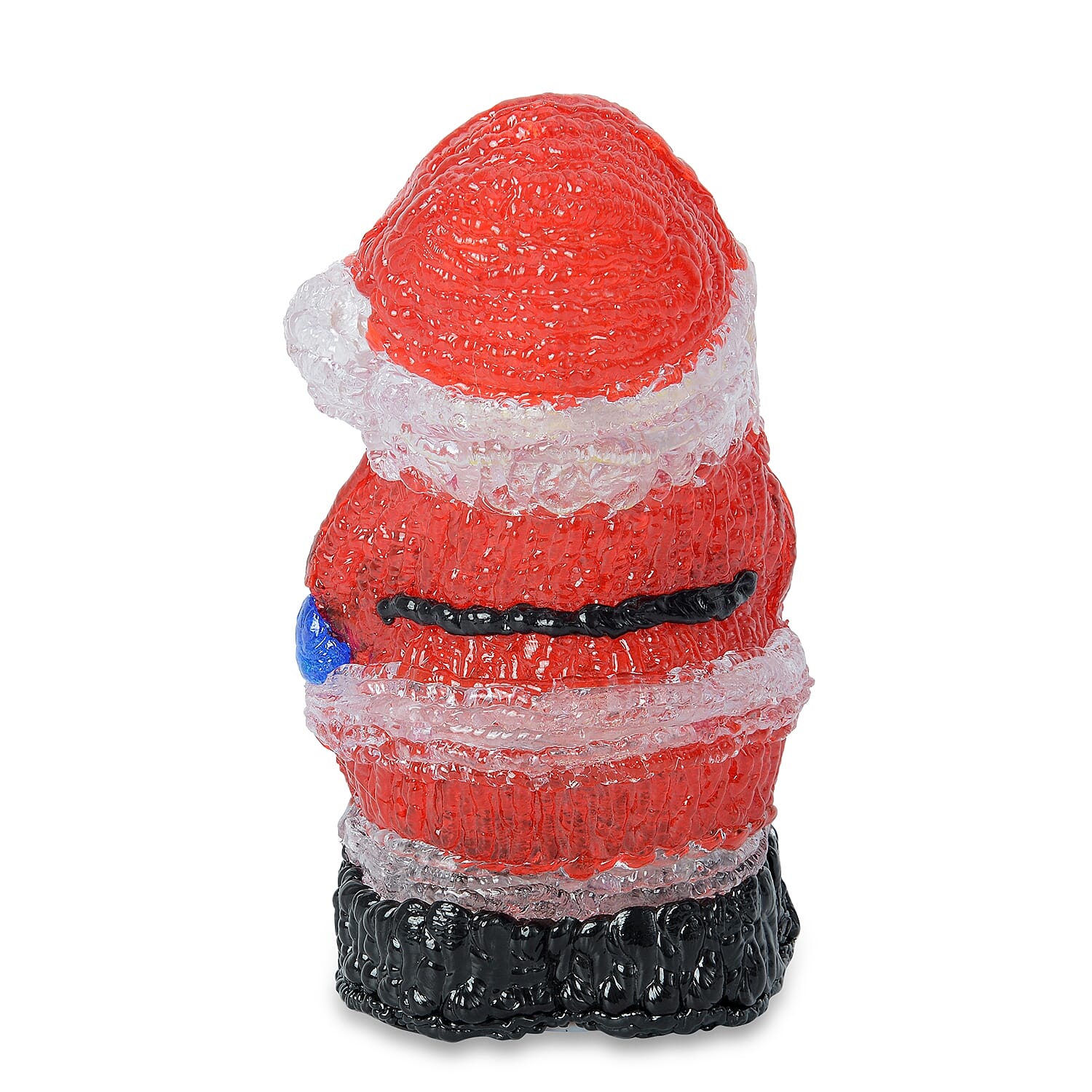 Santa Decorative Lamp with Multicolour Light (Size 20x10 Cm) (3xAA Battery not Included) - Red and Black