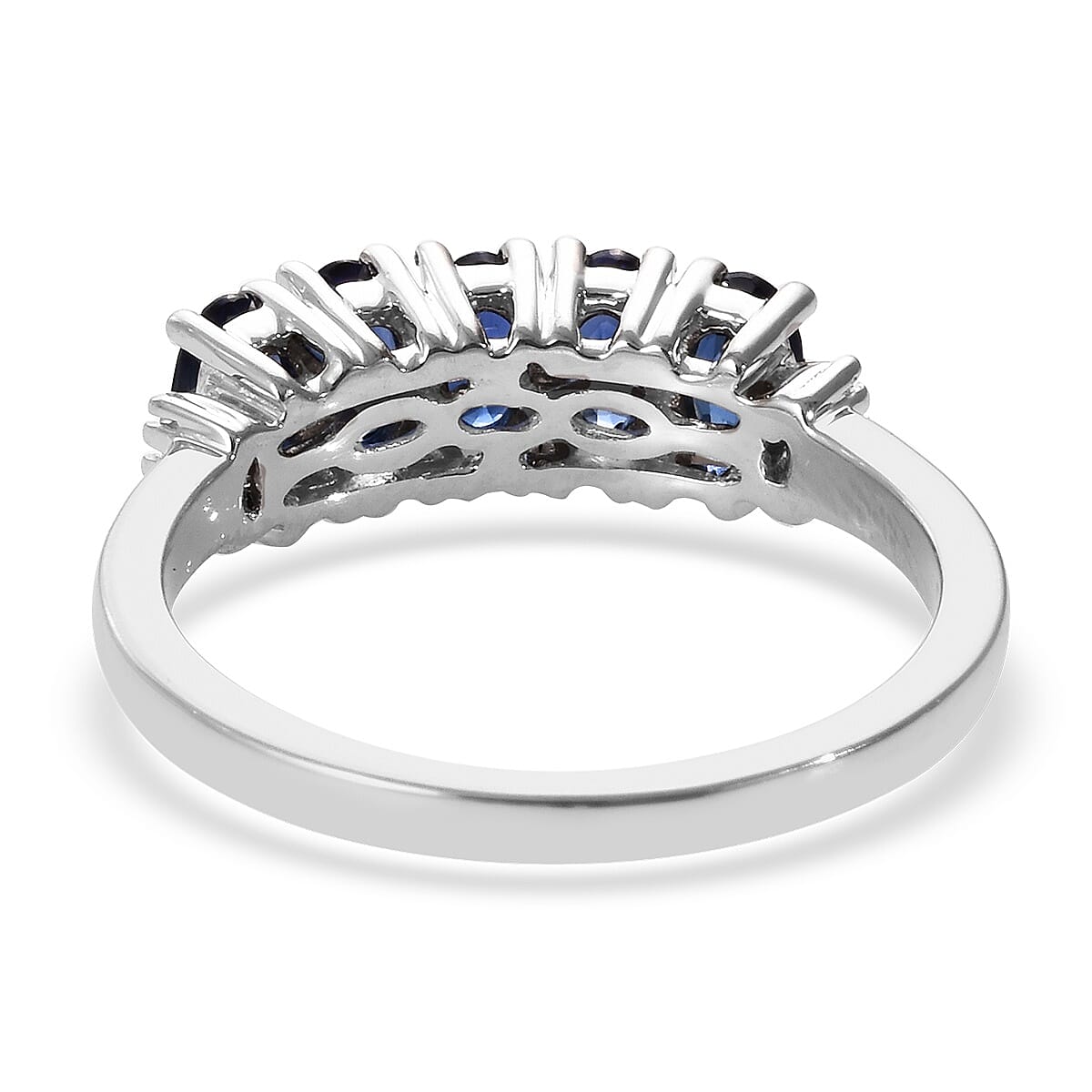 RHAPSODY 950 Platinum AAAA Royal Blue Sapphire (Ovl), Diamond (VS / E-F) Ring 1.60 Ct, Platinum wt 5.11 Gms.