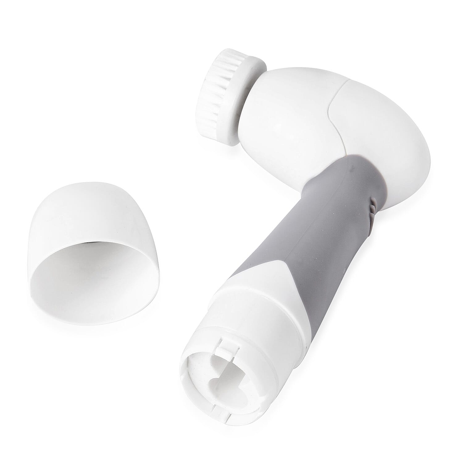 5 Piece Set - Hand-Held Cordless Cleansing Tool (Size 17x7.5 Cm) with 1 Body Scrub Brush, 1 Face Scrub Brush, 1 Face Sponge and 1 Pumice Stone- Grey