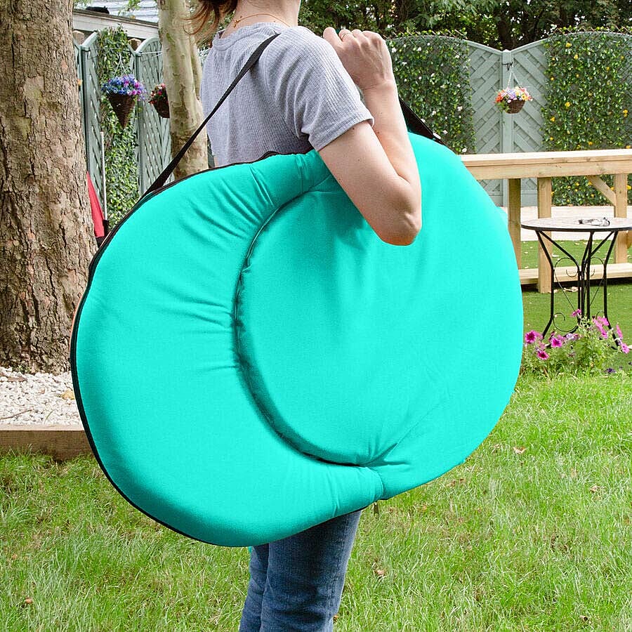 Portable Indorr/Outdoor Padded Recliner Chair (Size 75x55x5 Cm) - Green Colour