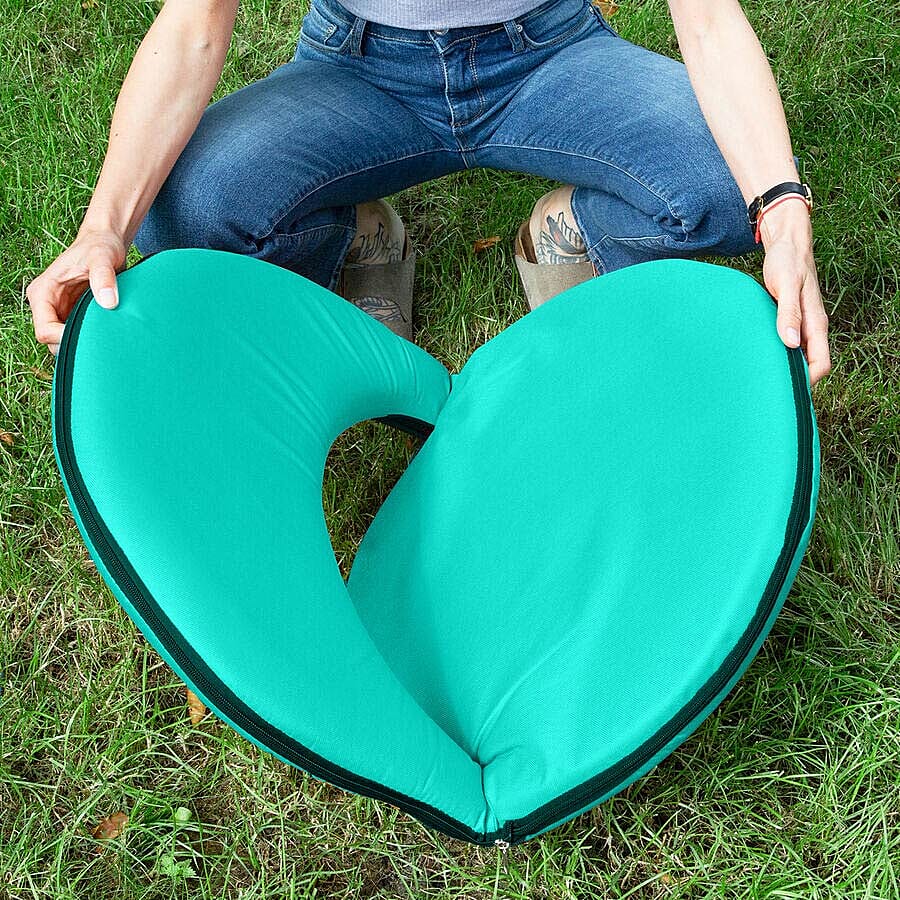 Portable Indorr/Outdoor Padded Recliner Chair (Size 75x55x5 Cm) - Green Colour