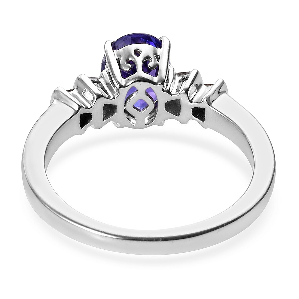 RHAPSODY 950 Platinum AAAA Tanzanite (Ovl), Diamond (VS - E-F) Ring 1.50 Ct.