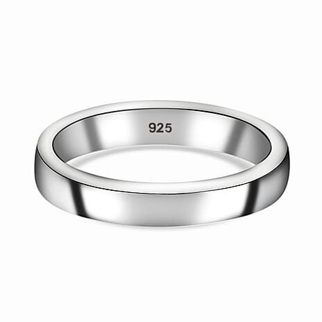 Platinum Overlay Sterling Silver Band Ring