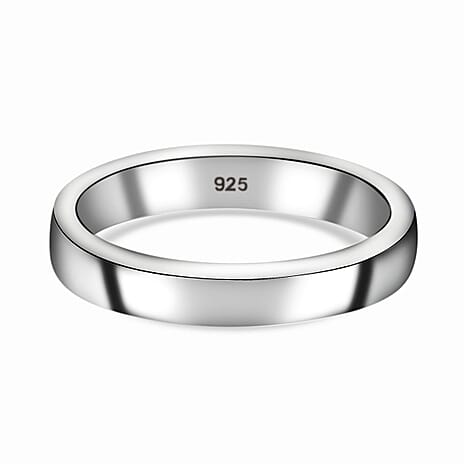 Platinum Overlay Sterling Silver Band Ring