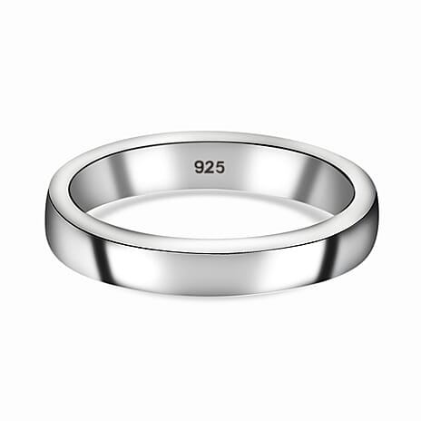 Platinum Overlay Sterling Silver Band Ring