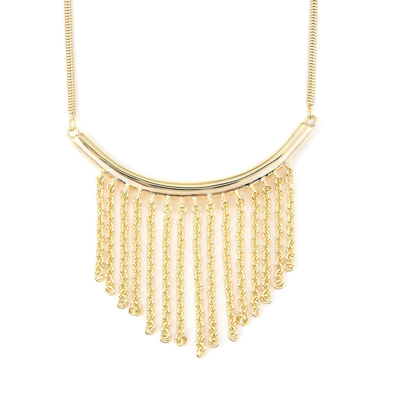 LucyQ Yellow Gold Overlay Sterling Silver Necklace (Size 16 with 4 inch Extender), Silver wt 11.68 Gms