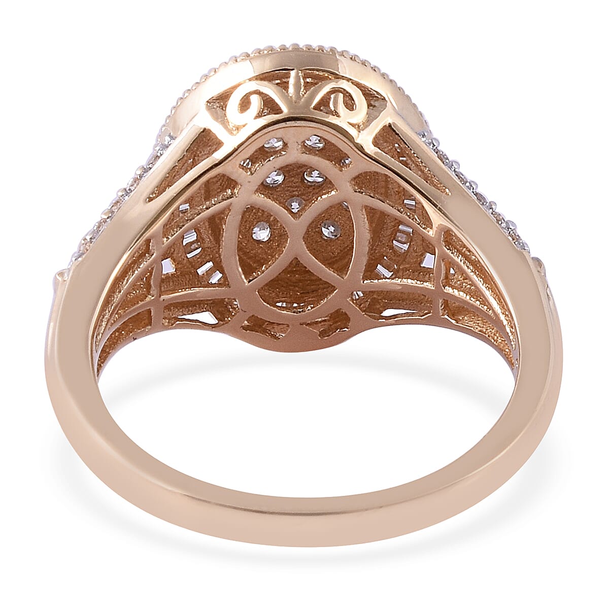 ILIANA 18K Yellow Gold IGI Certified Diamond (Rnd and Bgt) (SI / G-H) Ring 1.00 Ct, Gold wt 5.50 Gms, Number of Diamonds 102