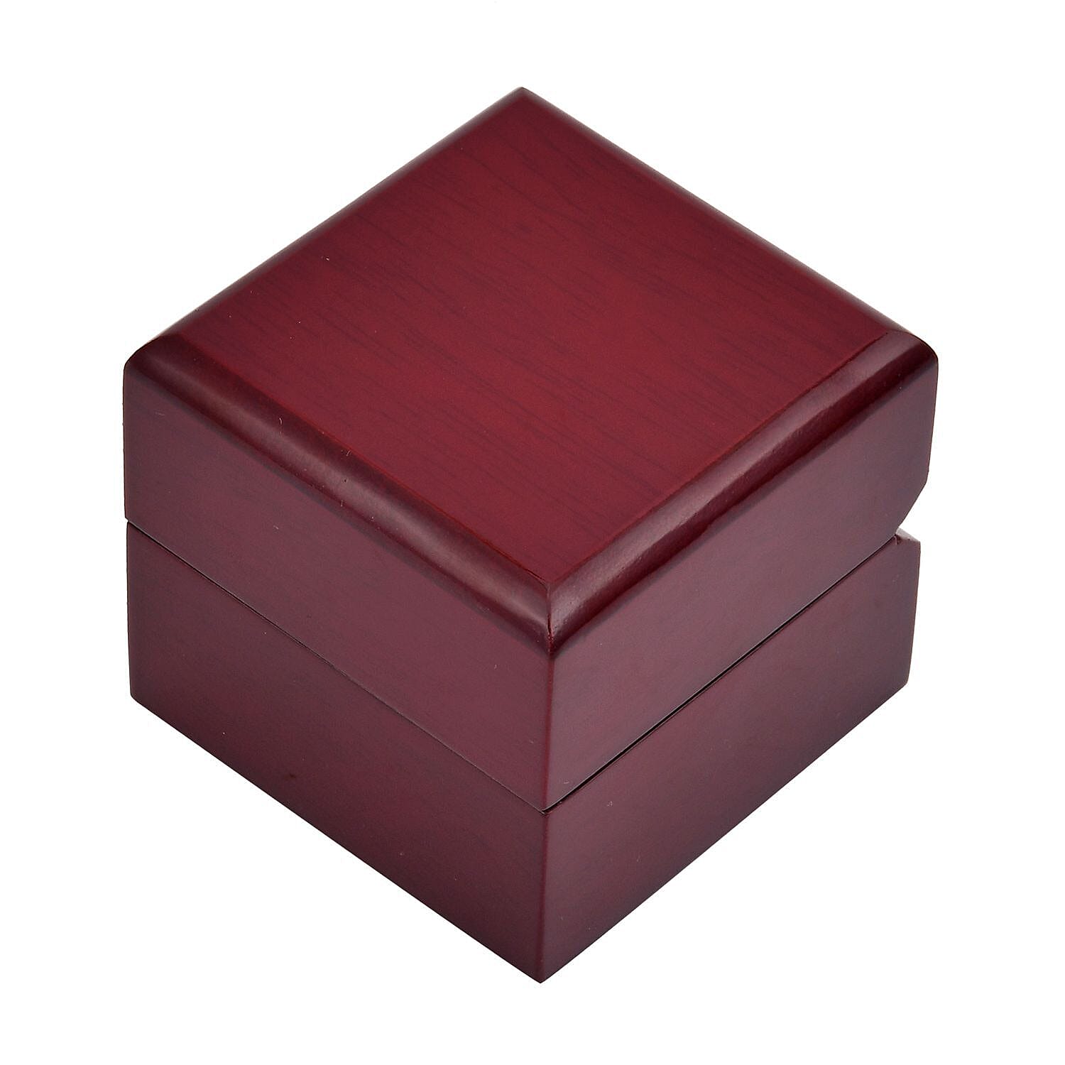 Velvet Lining Wooden Ring Box - (Size 6x6x5 cm)