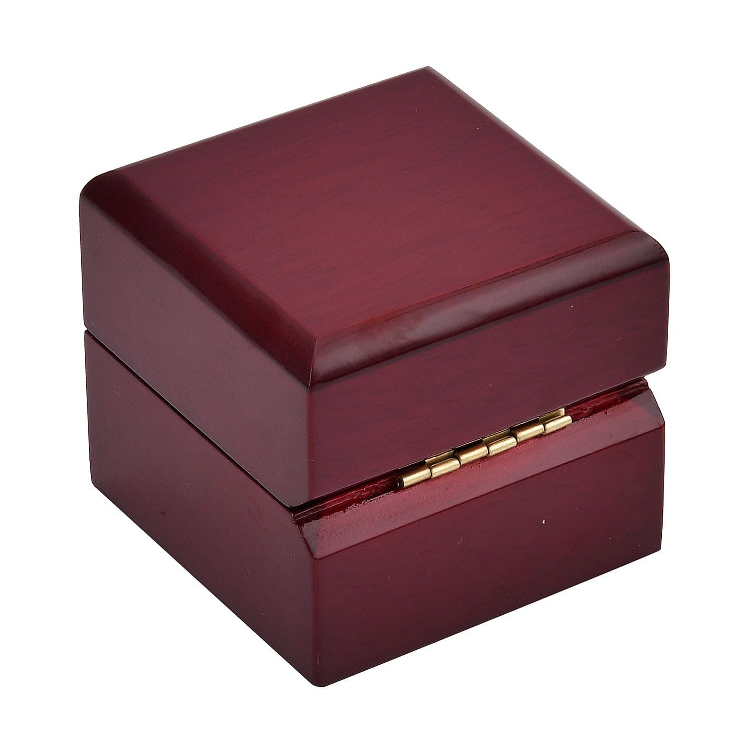 Velvet Lining Wooden Ring Box - (Size 6x6x5 cm)