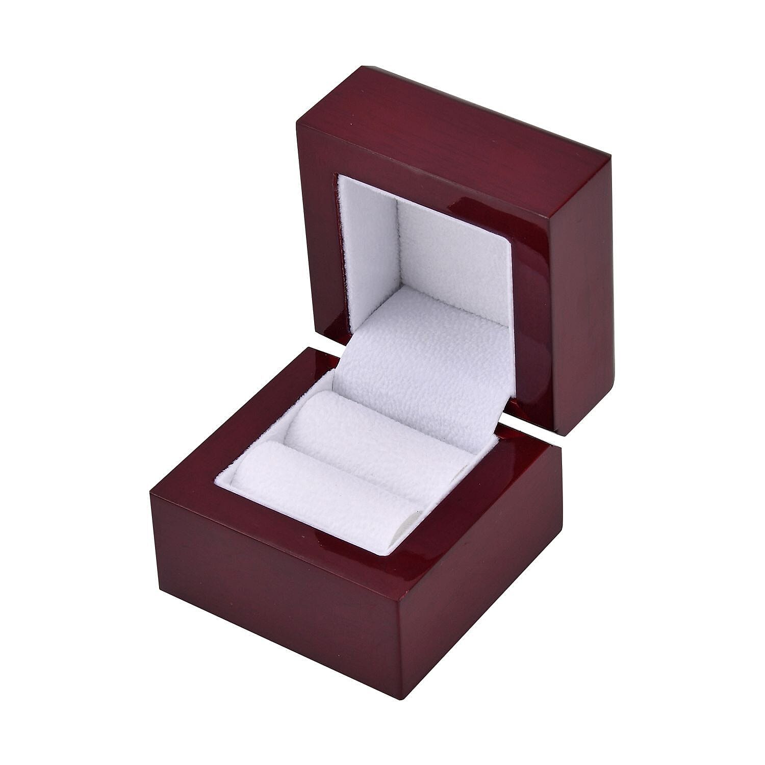 Velvet Lining Wooden Ring Box - (Size 6x6x5 cm)