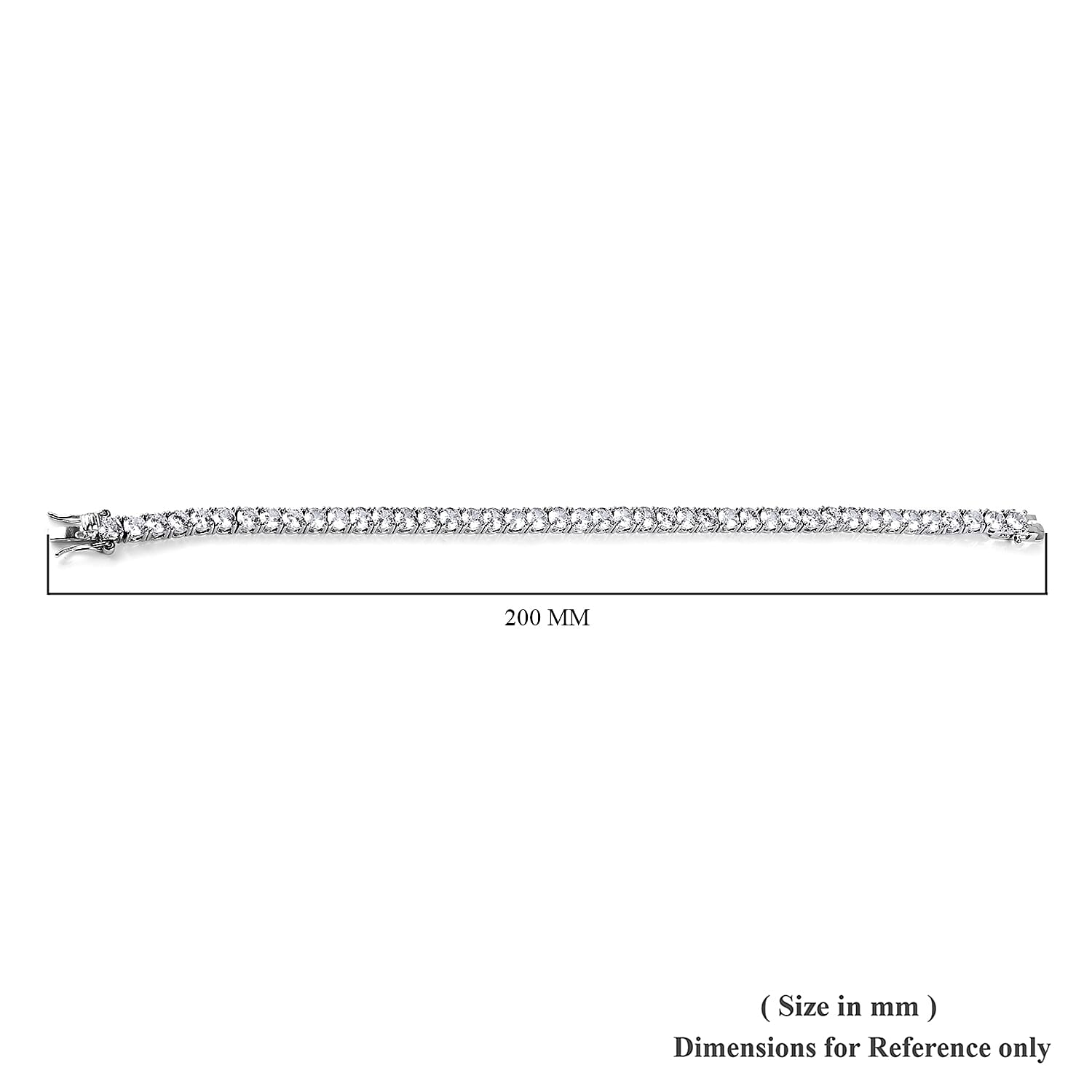 Simulated Diamond (Rnd) Bracelet (Size 8) in Silver Tone