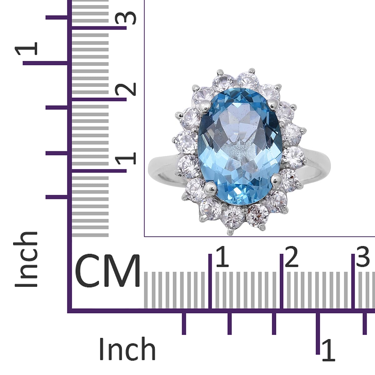 Hong Kong Close Out Deal - AAA Sky Blue Topaz (Ovl 14x10 mm), Natural Zircon Ring in Rhodium Overlay Sterling Silver 8.93 Ct.