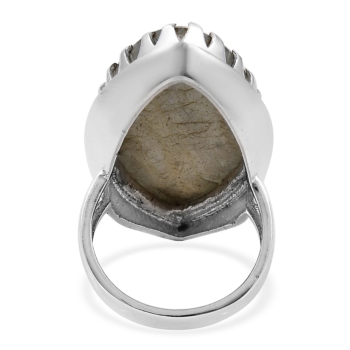 Artisan Crafted Labradorite (Mrq 30x15 mm) Ring in Sterling Silver 24.970 Ct, Silver wt 7.60 Gms