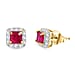 African Ruby (Oct), Natural Cambodian Zircon Earrings (with Push Back) in 14K Gold Overlay Sterling Silver 2.50 Ct.