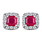 African Ruby (Oct), Natural Cambodian Zircon Earrings (with Push Back) in 14K Gold Overlay Sterling Silver 2.50 Ct.