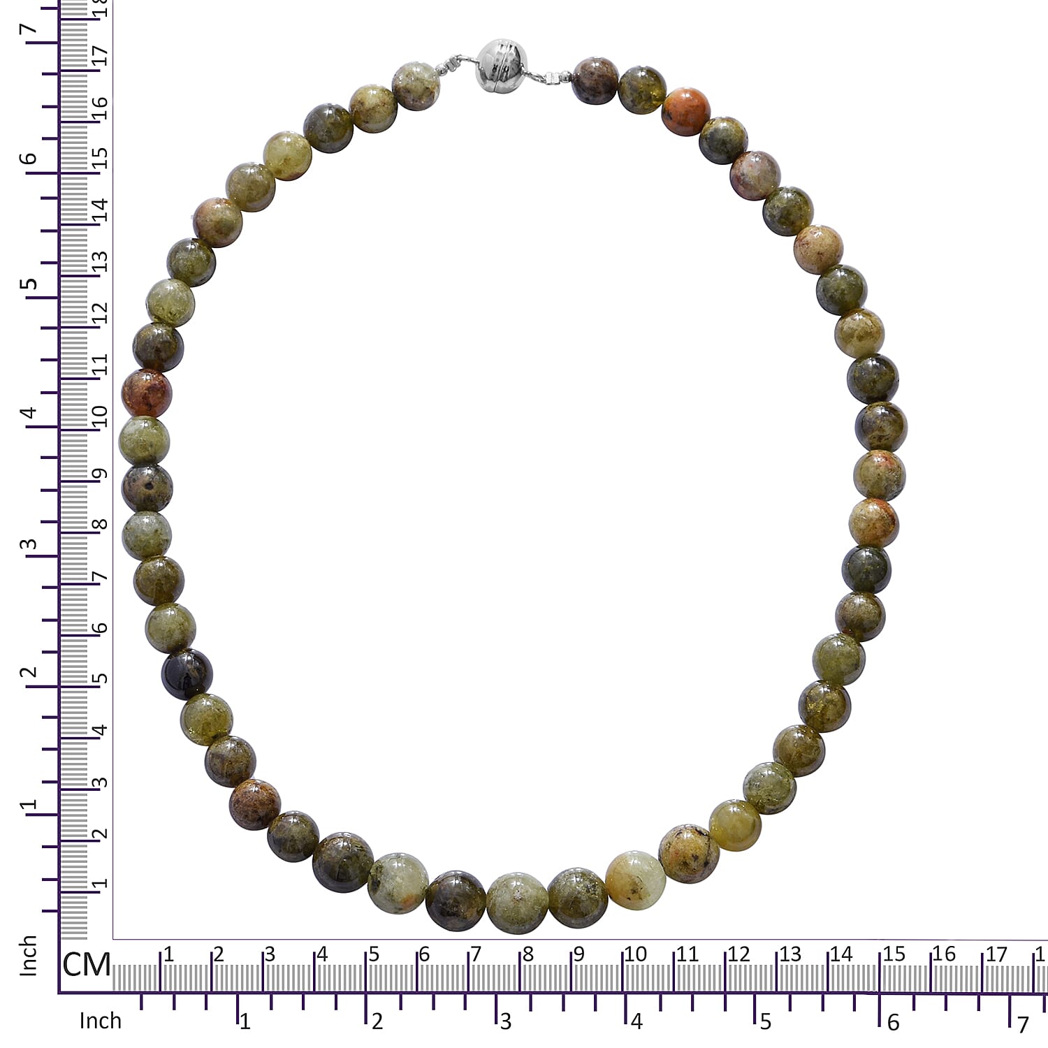 Extremely Rare AAA Mali Garnet (Rnd 10mm) Natural Beads Necklace (Size 18) in Rhodium Overlay Sterling Silver with Magnetic Lock 325.00 Ct.