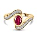 African Ruby and Cambodian Zircon Bypass Ring in Sterling Silver