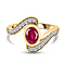 African Ruby and Cambodian Zircon Bypass Ring in Sterling Silver