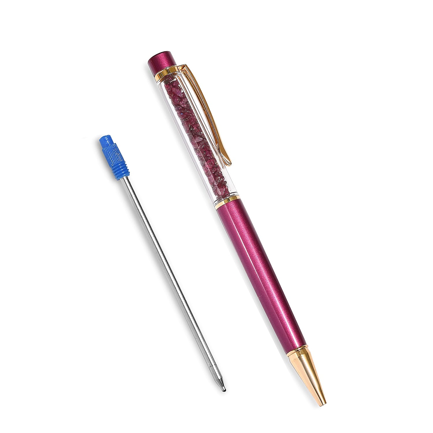 One Time Deal - 15 Carat Ruby Filled Ball Pen with Extra Refill