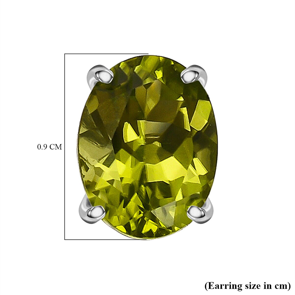 Natural Hebei Peridot  Earrings ( Push Back)  in Platinum Overlay Sterling Silver 2.69 Ct.